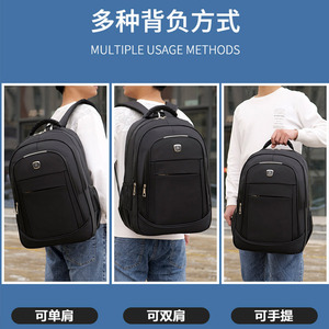 Men's <b>Waterproof</b> <b>Backpack</b> Large Capacity 36-55L Business Travel Laptop Bag Solid Color Blue - Product Image 2