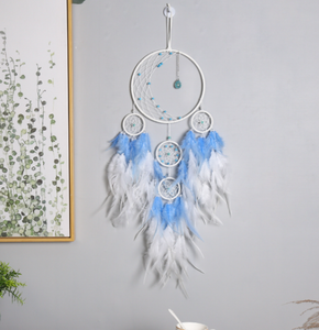 Conjunto de atrapasueños con forma colorida de sueño, forma de borla de plumas, decoración colgante de pared de habitación tradicional, decoración Interior del hogar - Product Image 6