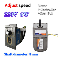 Motorreductor PLC reversible de 5-470 RPM con controlador de velocidad variable, CA 220V 6W, venta al por mayor