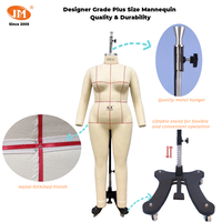 Junmei Mannequin de couture intégral sans tête en fibre de verre pour femme grande taille, Taille US 3XL (22), en position debout, pour la création de patrons et la couture