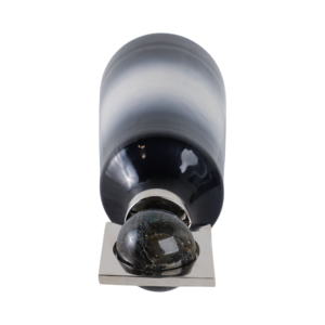 Vaso in vetro conico con coperchio in pietra e metallo per decorazioni da soggiorno, vaso decorativo per fiori, centrotavola. - Product Image 6