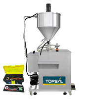Machine de remplissage de crème liquide semi-automatique à entraînement pneumatique spécialisé avec composants de moteur central