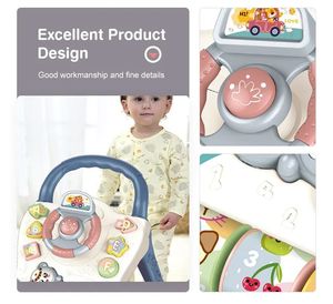 Meilleures ventes : Trotteur d'apprentissage pour bébé, pliable en plastique, avec volant musical portable et fonction poussette - Product Image 4