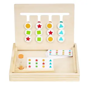 Montessori giocattoli educativi in legno abbinamento rompicapo gioco di logica Montessori giocattoli di apprendimento Slide Puzzle a forma di colore per bambino