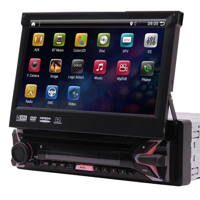 Android 10.0 Q Single 1 Din 7 Inci Mobil DVD Player Stereo GPS Navigasi Bluetooth FM/AM Radio Cermin Link 4G CAM-USB SD