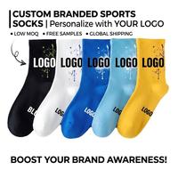 Chaussettes de sport personnalisées imprimées, semelle épaisse en tissu éponge, coton côtelé, unisexe, chaussettes de sport athlétiques, prix d'usine, livraison rapide, OEM