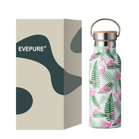 Bouteille d'eau isotherme à double paroi en acier inoxydable haut de gamme, sans BPA, isolation thermique écologique, OEM/ODM