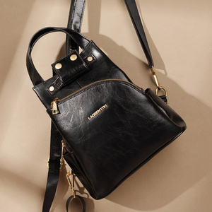 All'ingrosso borsa da <span class=keywords><strong>donna</strong></span> di design marrone nero in pelle di poliestere di grande capacità zaino da <span class=keywords><strong>donna</strong></span> - Product Image 6