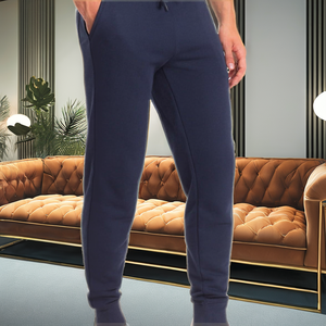 Pantalon de <span class=keywords><strong>jogging</strong></span> long en polaire bleu marine pour homme (Navy Blazer) S - Uni, avec cordon de serrage, en polyester/coton - Product Image 2