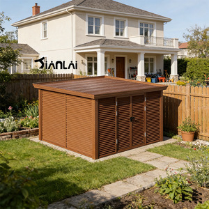 Caseta de herramientas con persianas para patio de <span class=keywords><strong>villa</strong></span>, almacenamiento simple resistente al viento y a <span class=keywords><strong>la</strong></span> lluvia, jardín, actividades móviles - Product Image 4