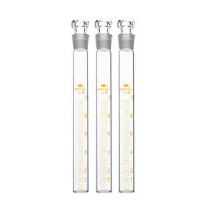 실험실 공급업체 10mL 25mL 50mL 100mL 앰버 다크 브라운 투명 유리 네슬러 색도계 튜브 (접지 그라인드 스토퍼 포함) - Product Image 3