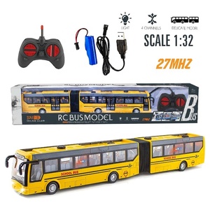 Autobús Escolar Articulado de Juguete RC Premium 1:32, Control Remoto de 4 Canales, Autobús de Doble Sección con Luces Intermitentes, Recargable, Regalo para Niños - Product Image 1