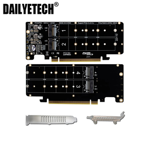 4端口 M.2 NVME 转 PCI Express X16 4.0 分叉式 Raid 控制器 M KEY NVME PCIE 分离卡，适用于 2230 2242 2260 2280 NVME M2 SSD - Product Image 5