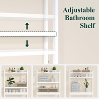Étagère de rangement en bambou pour toilettes, organiseurs d'accessoires de salle de bain, conteneurs de rangement, présentoir, mobilier de salle de bain blanc