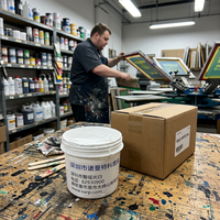 Encres Plastisol à base d'huile écologiques à séchage à basse température pour sérigraphie sans PVC pour textile/cuir/polyester/coton