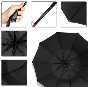 Paraguas Plegable de 3 Secciones Personalizado al por Mayor con Logotipo, Resistente al Viento, para Jardín y Viajes, con Eje LED, Ideal para Clima Cálido de Verano - Product Image 2