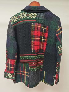 Cardigan décontracté pour femme en tricot respirant de style Fair Isle à motifs de flocons de neige, en laine/cachemire - Product Image 2