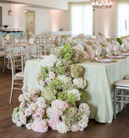 Guirlande de fleurs artificielles pivoine, hortensia et rose pour arche, chemin de table et décoration florale de mariage