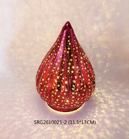 Boule de verre rouge avec lumière LED pour la décoration de Noël et la décoration de la maison