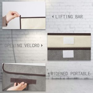 Bacs de rangement pliables en tissu, conteneurs, paniers avec couvercle, pour maison, chambre, placard de bureau - Product Image 3