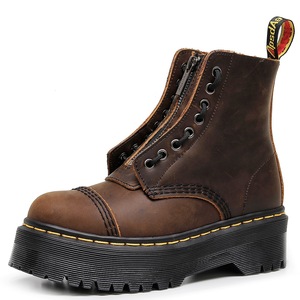 Stivali da <span class=keywords><strong>Donna</strong></span> alla Moda con Plateau a Metà Polpaccio, Taglie Grandi, in Vera <span class=keywords><strong>Pelle</strong></span> Bovina, Scarpe Chunky da <span class=keywords><strong>Donna</strong></span>, <span class=keywords><strong>Stivaletti</strong></span> Midi da <span class=keywords><strong>Donna</strong></span> Stile College - Product Image 1