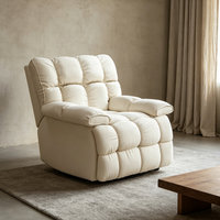Moderner Quadratischer Stoff-Loungesessel Komfortabler Einzelsitz-Sofa Minimalistischer Freizeitsessel für Wohnzimmer Apartment Hotel