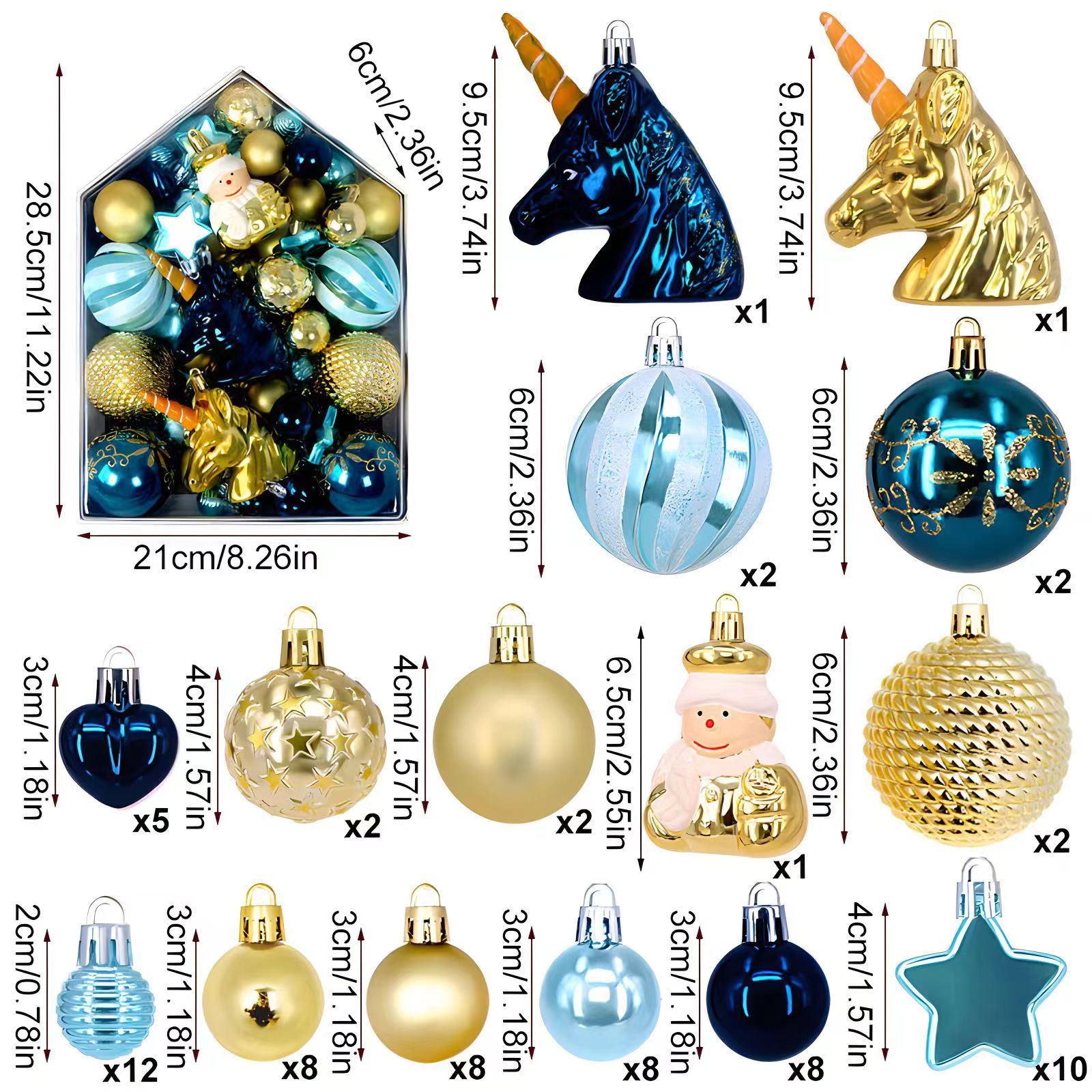 Modèle de la maison 72pcs (or bleu)
