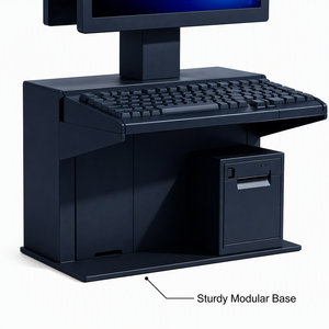 HK380F All in One POS System Windows J4125 Dual 15.6" Screen Cash Register with Built-in Thermal Printer for Grocery Store - Product Image 3
