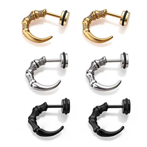 Pendientes de acero de titanio con forma de garra de águila y gancho curvo en varios colores a elegir, estilo punk, con tornillo, a la moda. - Product Image 3