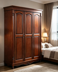 Armario Tradicional de Madera Maciza con Puertas de Panel Elevado y Diseño con Bisagras, Gran Capacidad, Estilo Antiguo - Product Image 2