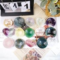 Vente en gros de bols en cristal naturel, améthyste, en forme de lune, de cœur et de chat, pour la guérison, la décoration de la maison et le rangement de bijoux