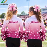 Veste de réchauffement personnalisée à imprimé étoiles pour équipe de cheerleading de lycée, idéale pour la danse et le sport