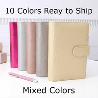 Yihe meilleure vente 10 couleurs 6 anneaux A6 galet cuir Budget liant portefeuille Agenda cahier/Ringbook argent spirale PU cadeau