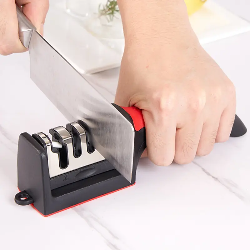 Afiador de facas de cozinha de tungstênio com cabeça de moagem substituível afiador de facas portátil de diamante