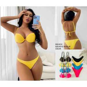 Conjunto de Bikini Push-Up para Mujer, Dos Piezas, Traje de Baño de Verano para Playa, Top Halter con Relleno, Braguita de Cintura Alta, Venta al por Mayor XM8232 - Product Image 1