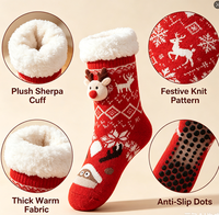 Chaussettes Sherpa personnalisées, épaisses, chaudes, moelleuses, antidérapantes, confortables, hiver, dessin animé, pour femmes, intérieur, chambre, usage quotidien, fourniture d'usine