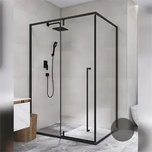 框架现代系列铝玻璃单元浴室转角淋浴房外壳2面淋浴屏