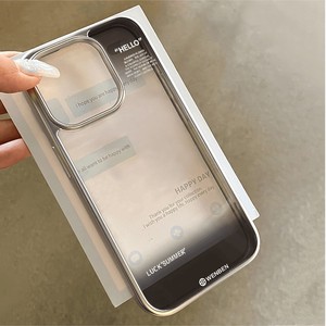 Funda transparente minimalista "Hello" para iPhone 16 11 12 13 14 15 Pro Max Xs XR 7 8 Plus, funda a prueba de golpes de TPU suave galvanizada - Product Image 2