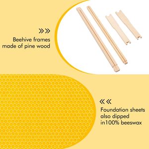 Deep Brood Bee Frames 10 Pack Yellow 9-1/8-Inch Food Grade Beeswax <b>Foundations</b> 100% Animal Husbandry Equipment New Condition - Product Image 4