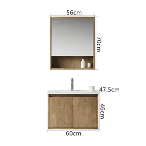 YIDA su geçirmez mdf duvar montaj basit tasarım kontrplak dolapları tedarikçisi modern otel lavabo havzası aydınlatma banyo vanity ile