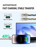 Cable de carga HYTO para teléfonos, cable de datos USB C a USB C PD60W 2 en 1, cable de carga para tabletas, teléfonos y portátiles.