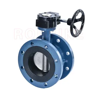 Ductile Iron Worm Gear Flange Centerline Soft Seal Butterfly Valve