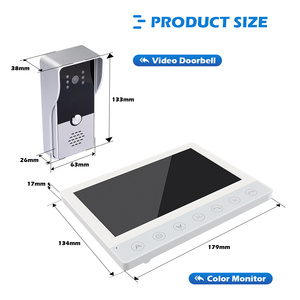 Système de vidéophone analogique 4 fils, <span class=keywords><strong>interphone</strong></span> audio filaire, moniteur LCD TFT 7 pouces pour villa, appartement, immeuble - Product Image 2