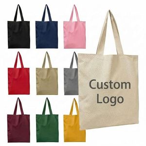 Sacs fourre-tout en toile de coton personnalisables avec logo imprimé, lavables, pour la plage, cadeaux promotionnels pour événements, couleur et taille personnalisées, vente en gros - Product Image 3