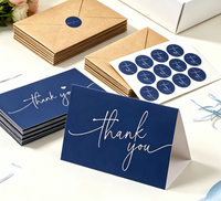 Cartes pliées de remerciement, enveloppes, autocollants, écologiques, recyclables, minimalistes, en PU, pour cadeaux, anniversaires, toutes occasions