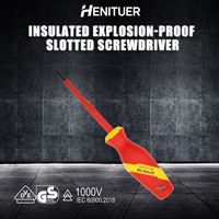 Tournevis à fente isolé de qualité industrielle HENITUER F8070, tournevis plat isolé multifonctionnel pour la maison