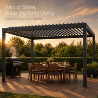 Pergola bioclimatique élégante pour les jardins européens, prête à affronter la pluie, intelligente contre le soleil, conçue pour durer