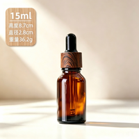Flacon compte-gouttes gradué en verre ambré vide et rechargeable de 3,4 oz (50 ml) avec tube compte-gouttes pour huiles essentielles et laboratoire