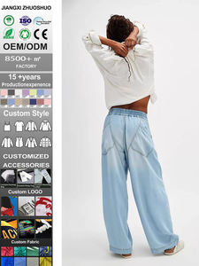 <span class=keywords><strong>Jeans</strong></span> Casuales Cómodos <span class=keywords><strong>para</strong></span> <span class=keywords><strong>Mujer</strong></span>, Estilo Holgado <span class=keywords><strong>y</strong></span> Recto, Lavado con Efecto Desgastado, Ligeramente Elásticos, Diseño Moderno OEM - Product Image 2