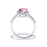 Offres Spéciales 925 Sterling Silver Fine Jewelry Rose 1ct Coeur Coupe Moissanite Diamant Taille Réglable Bague de Fiançailles pour Fille